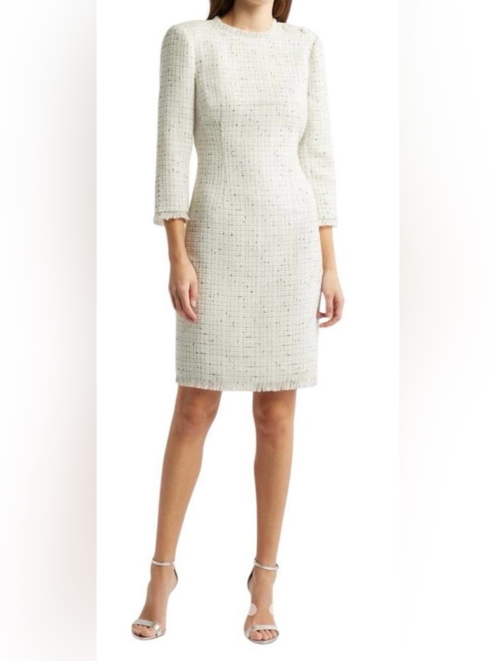 Eliza J Boucle Tweed Dress Sz 4 - Picture 2 of 11